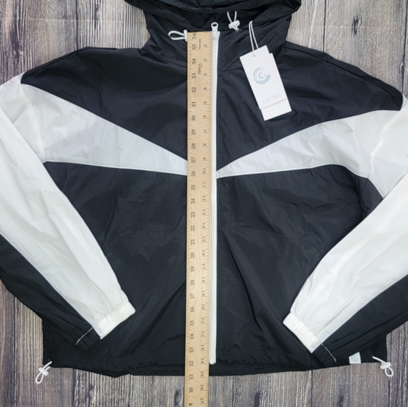 Johnny Was Calme NWT Elements Black and White Zip Up Windbreaker Jacket - Picture 13 of 14